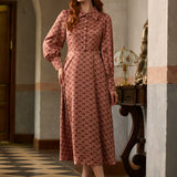 Romantic Era Button Front Midi Dress
