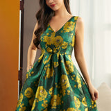 Gilded Garden Fit & Flare Dress