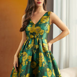 Gilded Garden Fit & Flare Dress