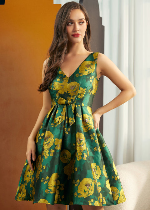 Gilded Garden Fit & Flare Dress