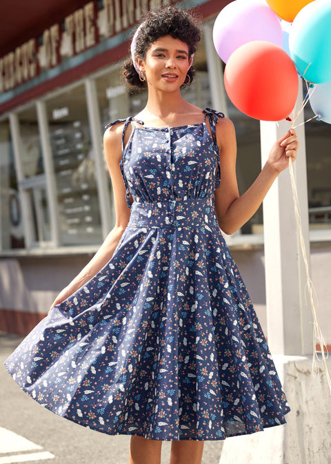 Twirl Me Away Fit & Flare Dress in Bunny Garden, Size M Twirl Me Away Fit & Flare Dress in Bunny Garden, Size M