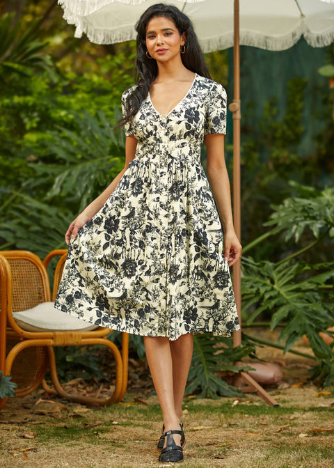 Plot Twist Fit & Flare Dress Woodland Ink / M Plot Twist Fit & Flare Dress Woodland Ink / M