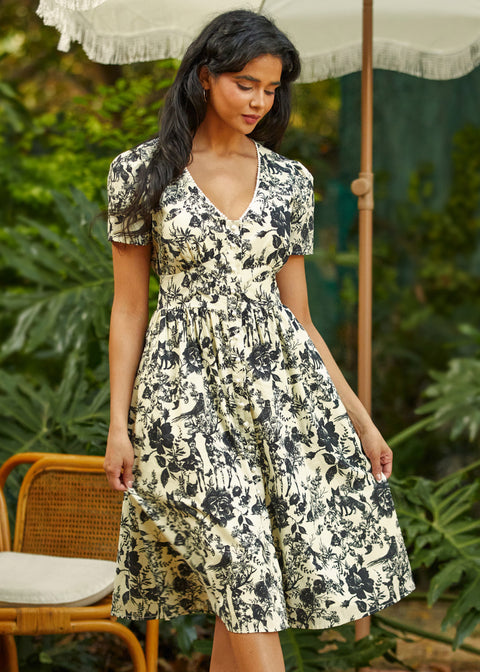 Plot Twist Fit & Flare Dress Woodland Ink / M Plot Twist Fit & Flare Dress Woodland Ink / M