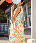 Side view of a colorful cotton shirt dress with a flattering fit-and-flare silhouette for everyday wear.
