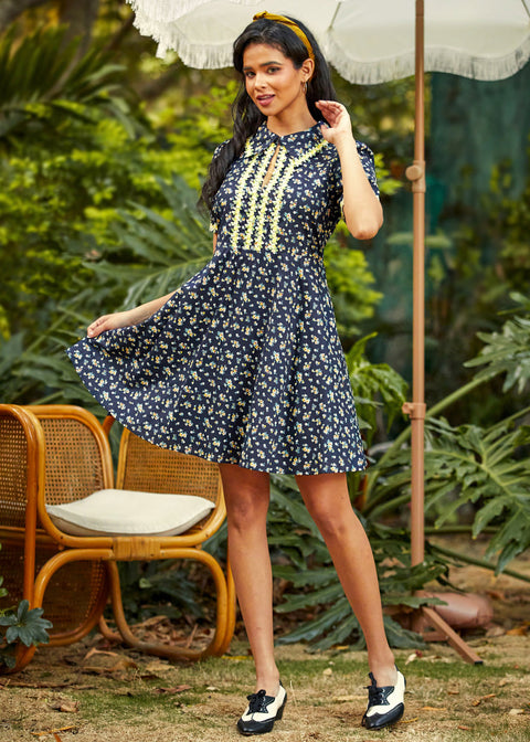 Trimmed in Charm Fit & Flare Dress