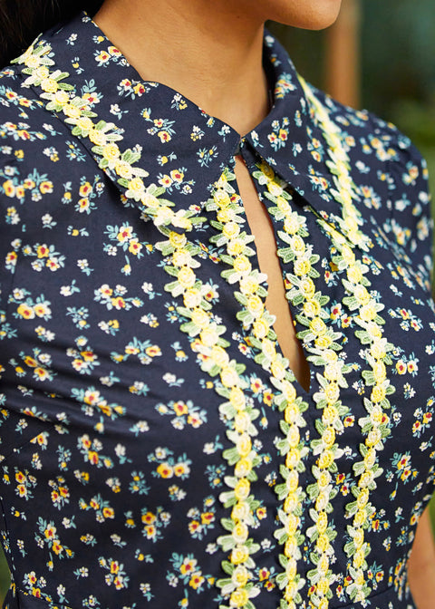 Trimmed in Charm Fit & Flare Dress