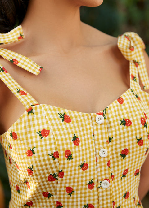 Stay a While Tie-Strap Fit & Flare Dress