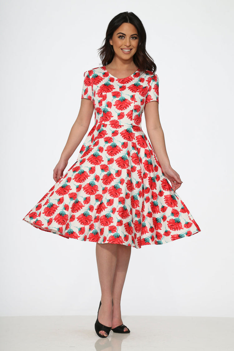 Bold Floral Swing Dress