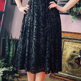 The Serpentine Full Skirt - Flocked Velvet Snakes