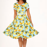 Aqua Lemon Swing Dress