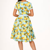 Aqua Lemon Swing Dress