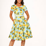 Aqua Lemon Swing Dress