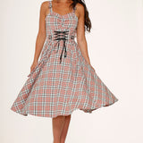 Pink Plaid Swing Dress