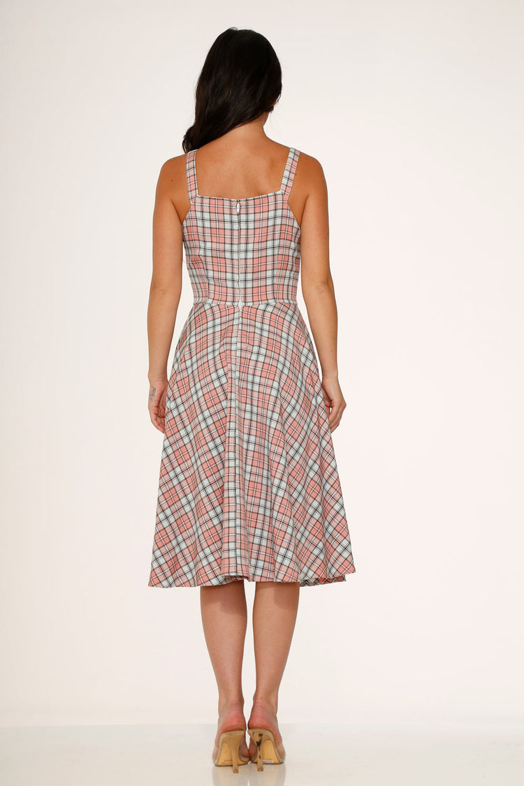 Pink Plaid Swing Dress
