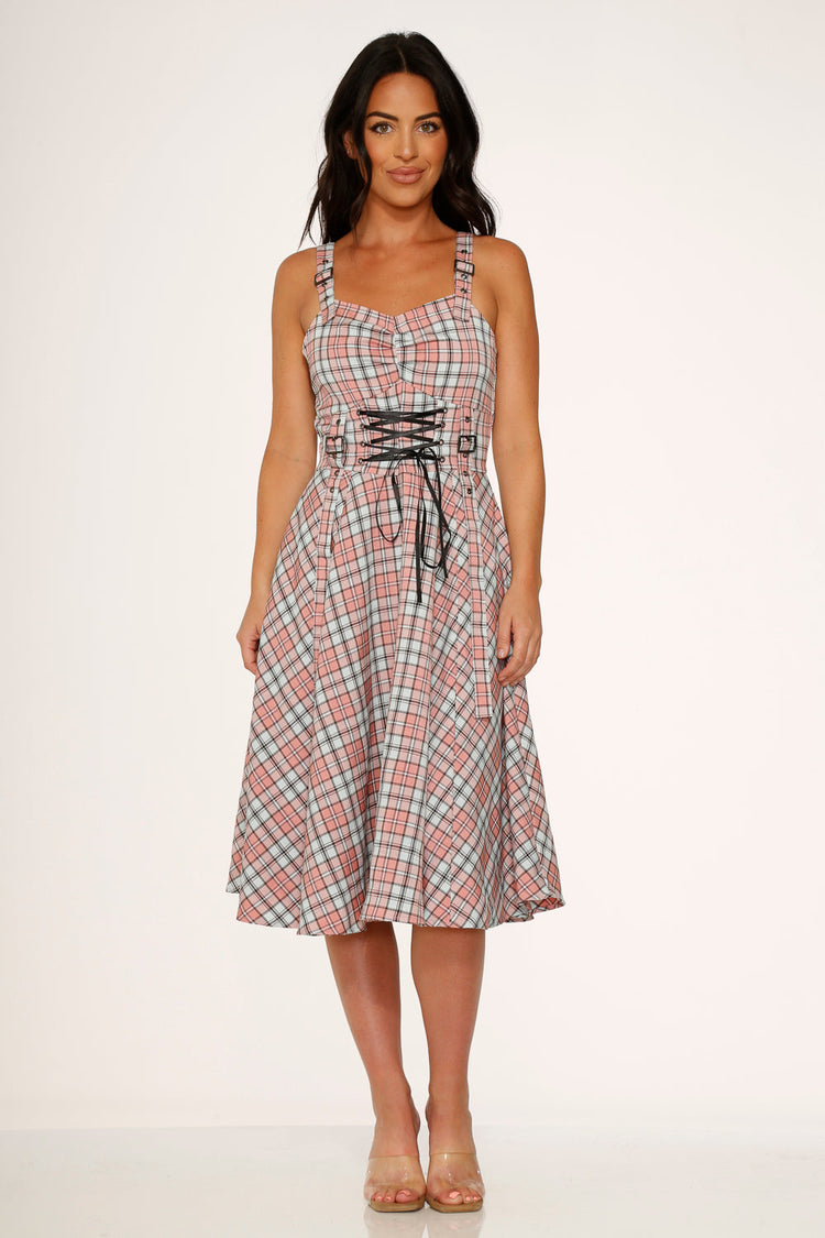 Pink Plaid Swing Dress