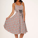 Pink Plaid Swing Dress