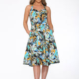 Blue Paint Blush Swing Dress