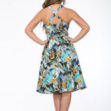 Blue Paint Blush Swing Dress