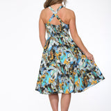 Blue Paint Blush Swing Dress