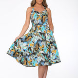 Blue Paint Blush Swing Dress