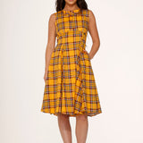 Yellow Plaid Swing Dress