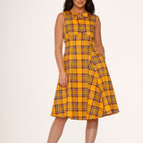 Yellow Plaid Swing Dress
