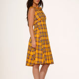Yellow Plaid Swing Dress