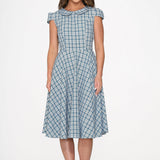 Blue Plaid Swing Dress