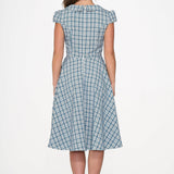 Blue Plaid Swing Dress