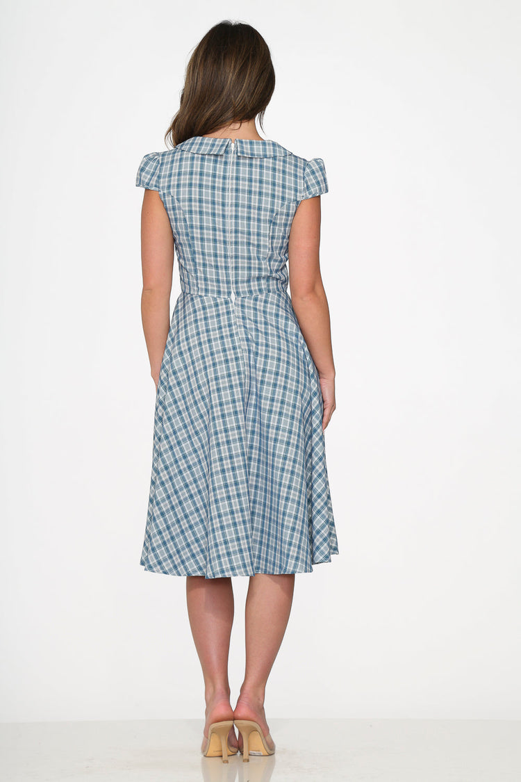 Blue Plaid Swing Dress