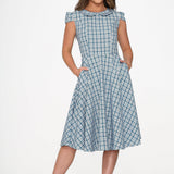 Blue Plaid Swing Dress