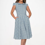 Blue Plaid Swing Dress
