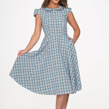 Blue Plaid Swing Dress