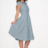 Blue Plaid Swing Dress