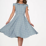 Blue Plaid Swing Dress