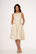 Beige & White Polka Dot Swing Dress