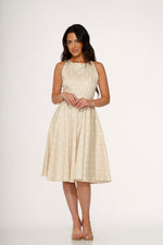 Beige & White Polka Dot Swing Dress