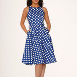 Blue Polka Dot Swing Dress