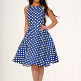 Blue Polka Dot Swing Dress