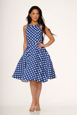Blue Polka Dot Swing Dress