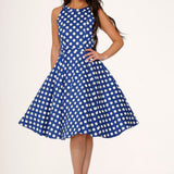Blue Polka Dot Swing Dress