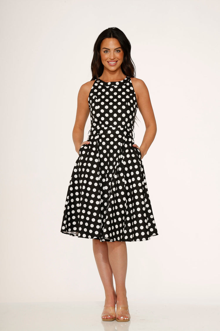 Black & White Polka Dot Swing Dress