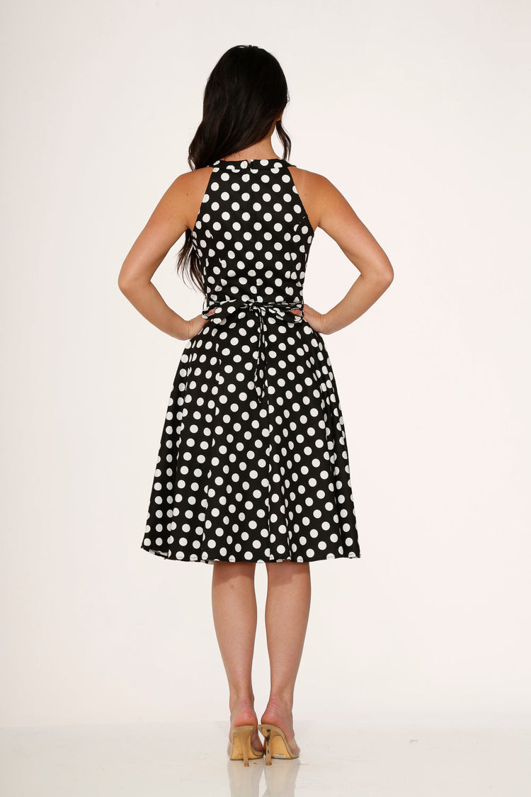 Black & White Polka Dot Swing Dress