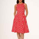 Red Polka Dot Swing Dress