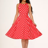 Red Polka Dot Swing Dress