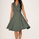 Olive Stripe Swing Dress
