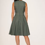 Olive Stripe Swing Dress