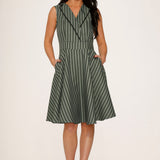 Olive Stripe Swing Dress