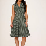 Olive Stripe Swing Dress