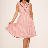 Pink Stripe Swing Dress